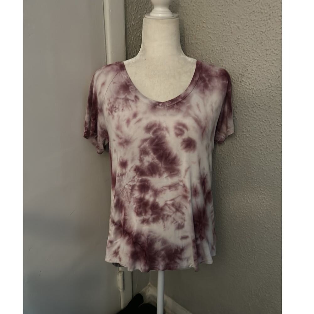 American Eagle Outfitters SOFT & SEXY Tie Dye Shirt Maroon/White XS Boho Classic